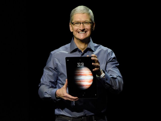 Tim Cook durante a apresentação do novo iPad em São Francisco, na Califórnia