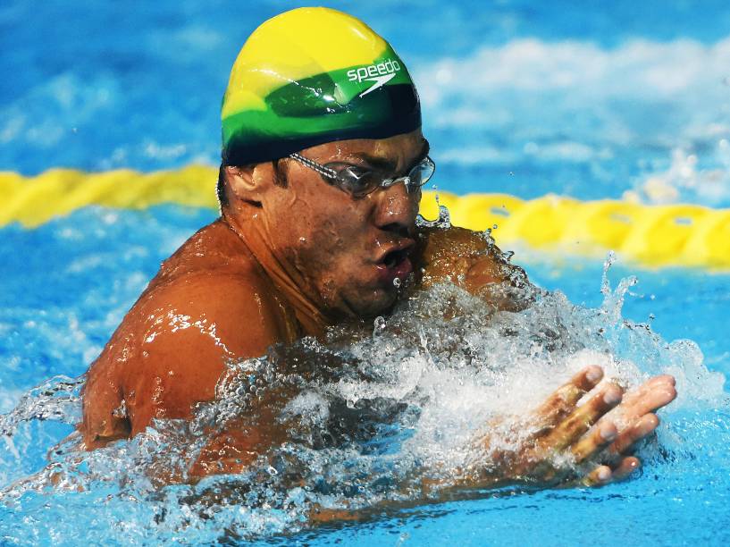 O nadador brasileiro Felipe França conquista a medalha de ouro nos 100m peito, nos Jogos Pan-Americanos em Toronto, no Canadá - 17/07/2015