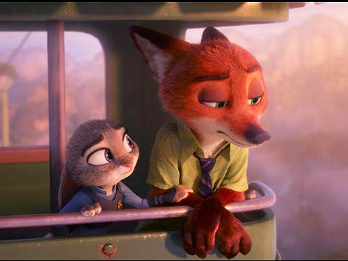 Judy Hopps e a raposa Nick Wilde, do filme Zootopia