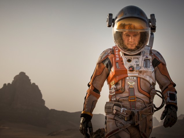 O filme "Perdido em Marte", com Matt Damon no papel de astronauta deixado sozinho em Marte pelos companheiros após incidente com missão espacial da Nasa