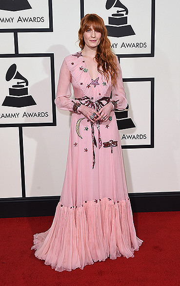 Florence Welch durante a 58ª edição do Grammy, premiação que elege os melhores da música internacional, que acontece nesta segunda-feira (15)
