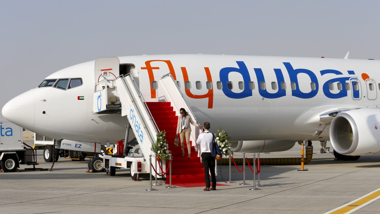 Foto de arquivo de avião da FlyDubai, companhia dona do Boeing 737 que caiu na Rússia