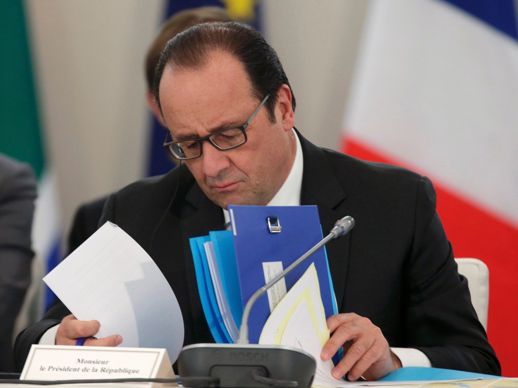 O presidente da França, François Hollande, durante a Cúpula do Clima das Nações Unidas, em Le Bourget, França