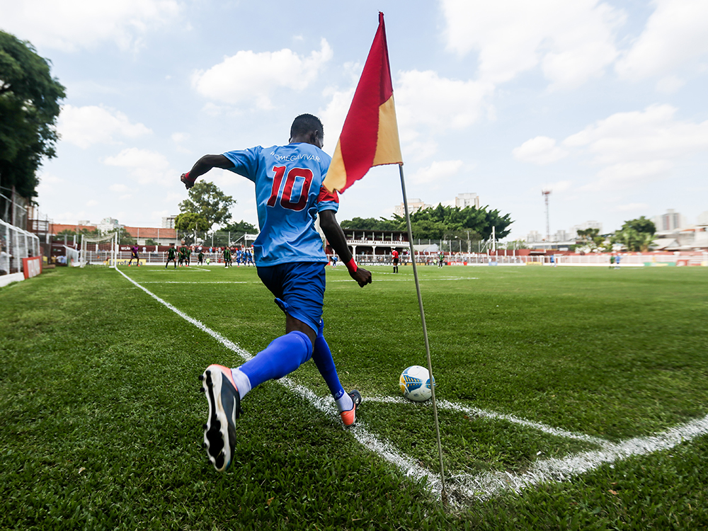Pérolas Negras, a equipe do Haiti que se tornou sensação da Copa São Paulo de Futebol Júnior, durante partida contra o América-MG na Rua Javari, em São Paulo