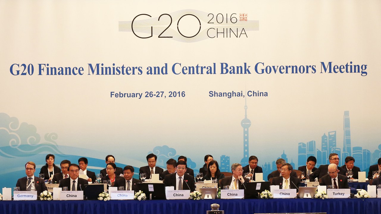 Os ministros de Finanças dos países mais ricos do mundo, que compõem o G20, reunidos em Xangai, na China
