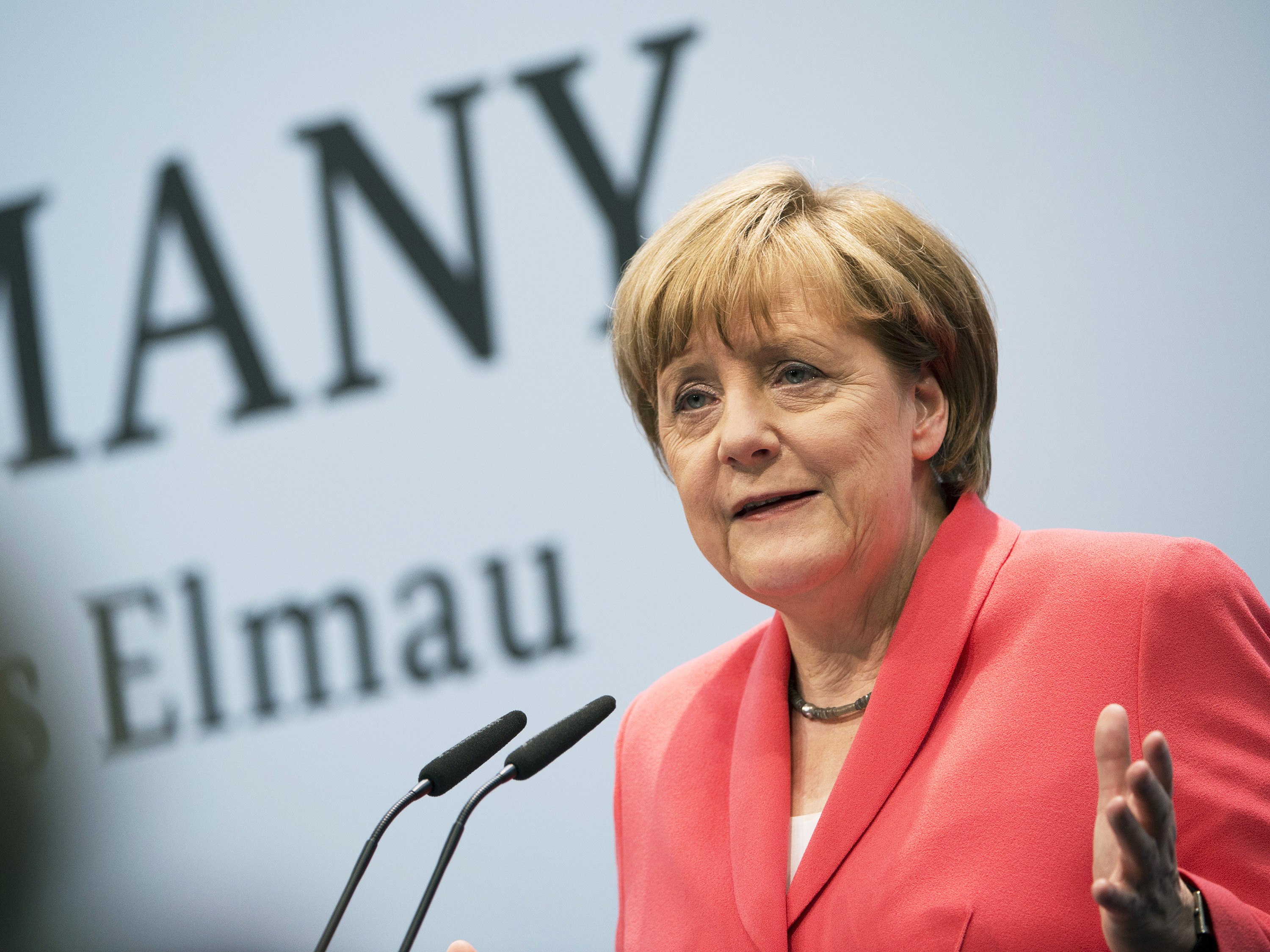 A chanceler alemã, Angela Merkel, fala durante coletiva de imprensa do G7 em Kruen, Alemanha - 08/06/2015