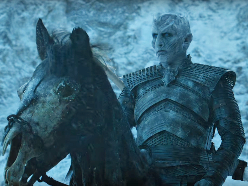 O Rei (Richard Brake) dos Caminhantes Brancos em cena da sexta temporada de 'Game of Thrones'