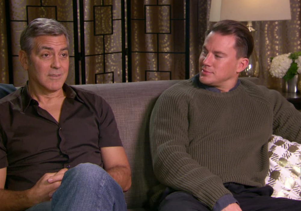 George Clooney e Channing Tatum em entrevista para a TV americana