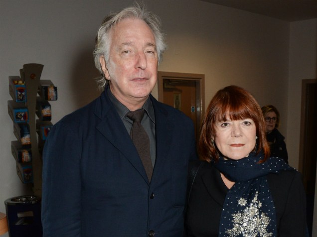 Alan Rickman e a mulher, Rima Horton, em janeiro de 2014