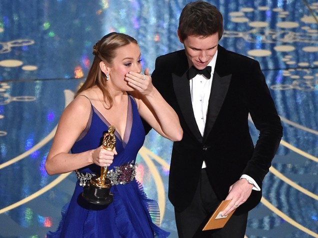 Brie Larson no Oscar 2016 no Teatro Dolby, em Los Angeles