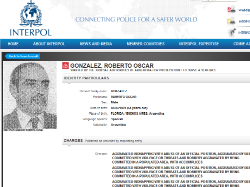 Roberto Oscar González era procurado no Brasil há mais de dez anos