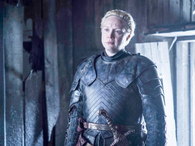 Gwendoline Christie (Brienne de Tarth), em cena da sexta temporada da série Game of Thrones