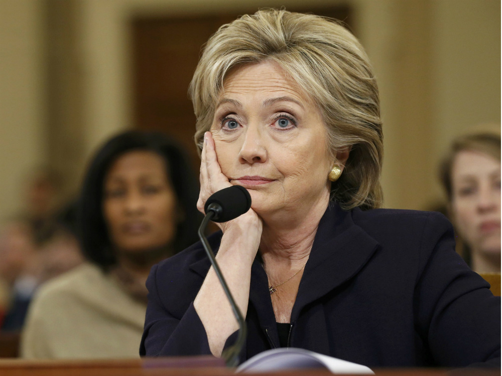 A ex-secretária de Estado e pré-candidata à Presidência Hillary Clinton durante uma audiência no Congresso