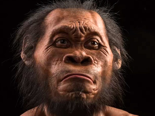 <p>Imagem da revista National Geographic mostra reconstrução artística da face do Homo naledi</p>
