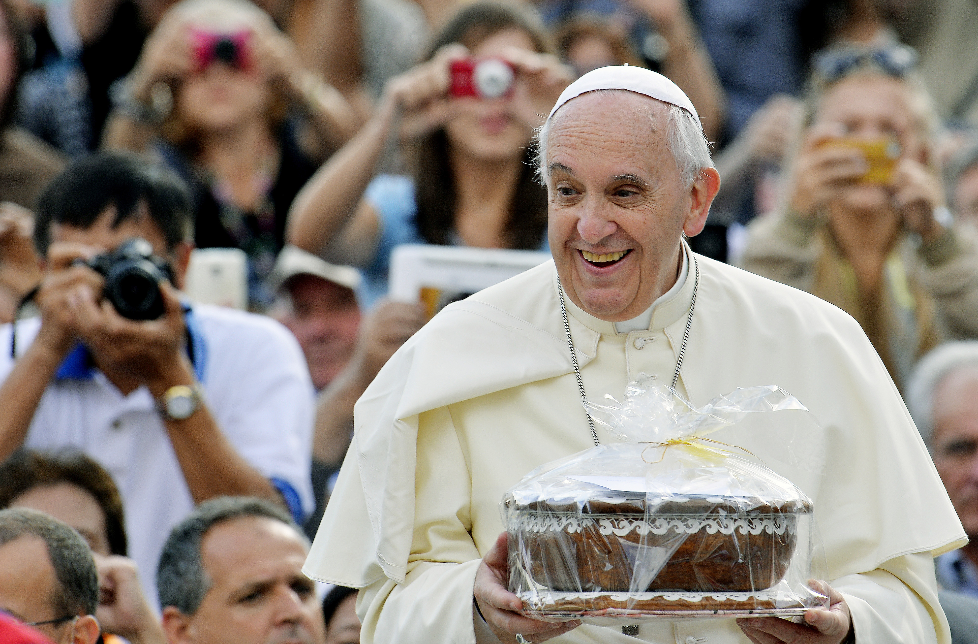 Papa Francisco na audiência semanal na Praça de São Pedro, no Vaticano, em 17 de setembro