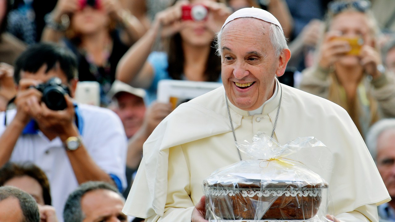 Papa Francisco na audiência semanal na Praça de São Pedro, no Vaticano, em 17 de setembro