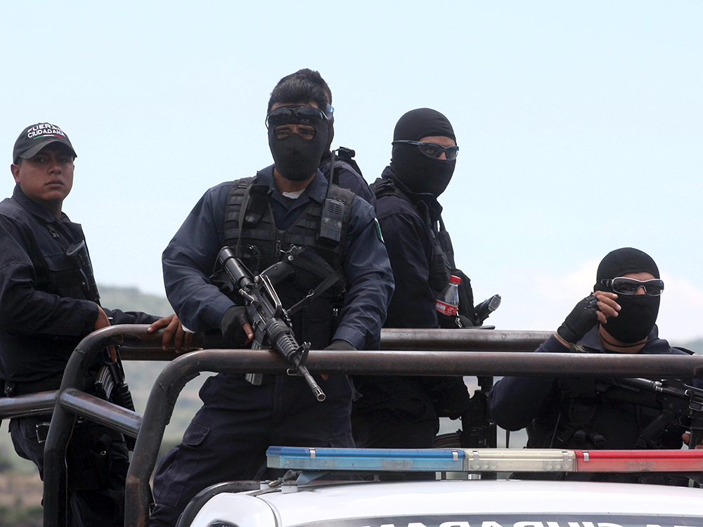 Policia Federal no Estado de Michoacán, no sul do México