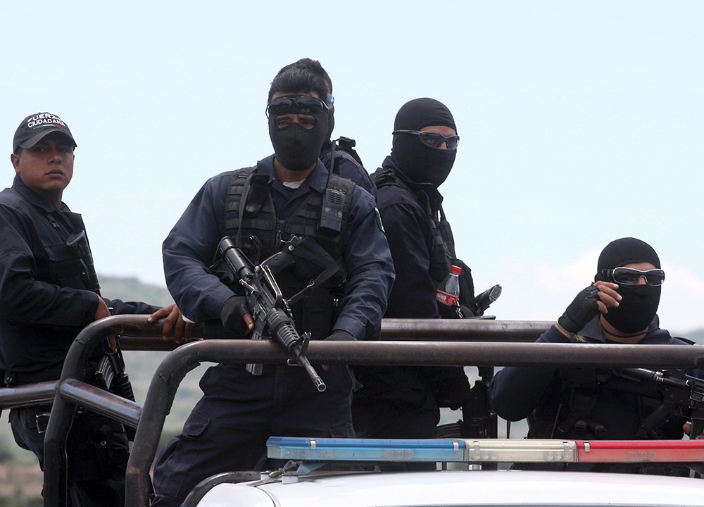 Policia Federal no Estado de Michoacán, no sul do México
