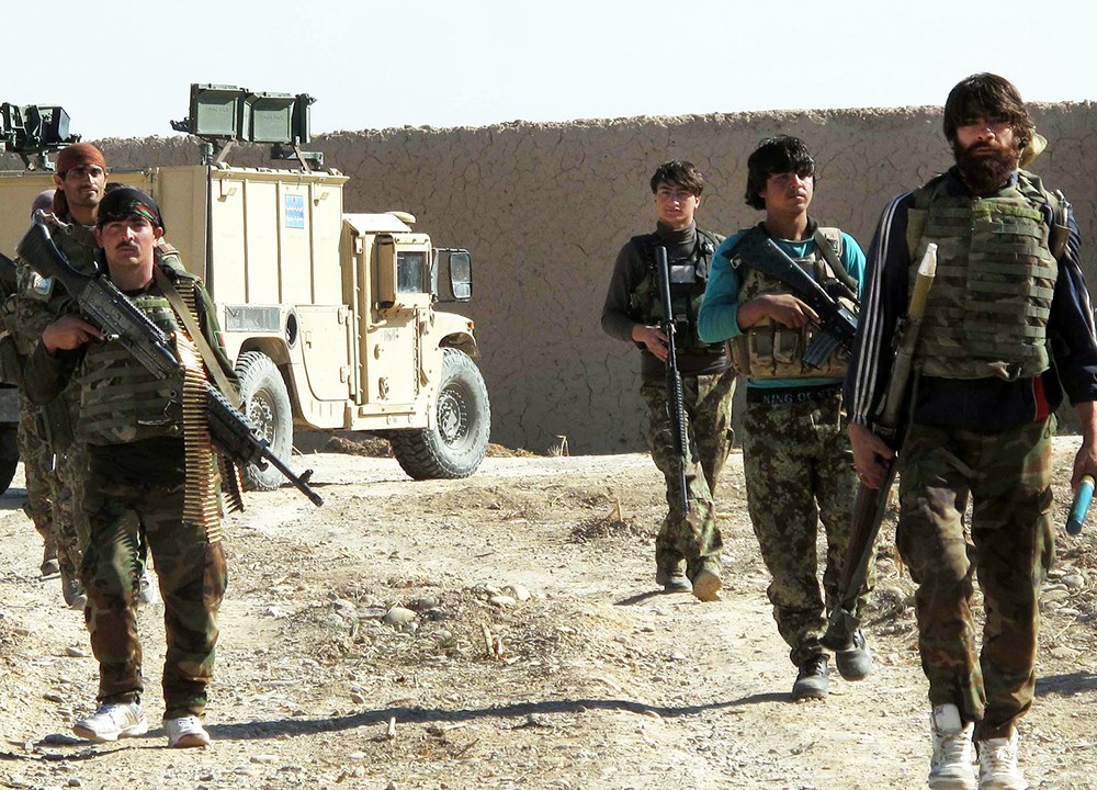 Soldados da força nacional afegã em Helmand