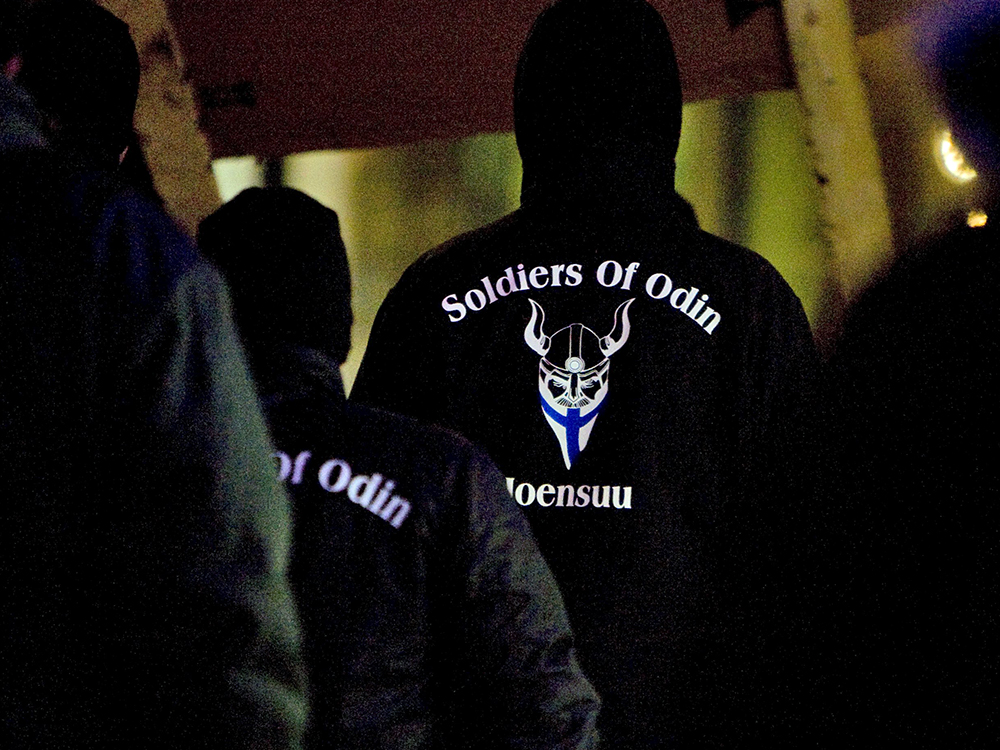 Membros do 'Soldier of Odin', na Finlândia