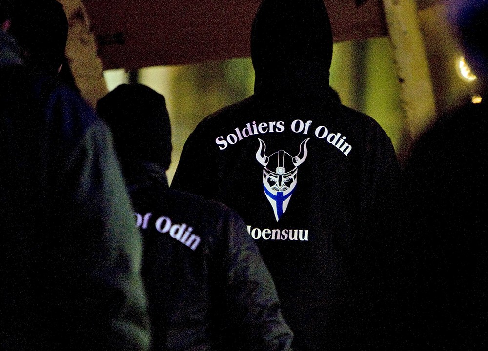 Membros do 'Soldier of Odin', na Finlândia