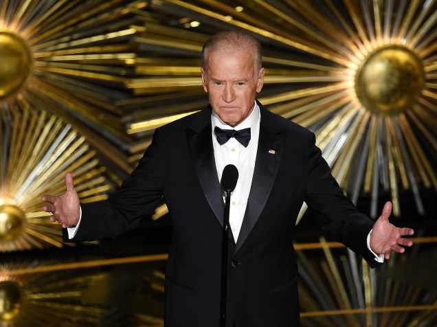 Joe Biden, vice-presidente americano durante o Oscar 2016 no Teatro Dolby, em Los Angeles