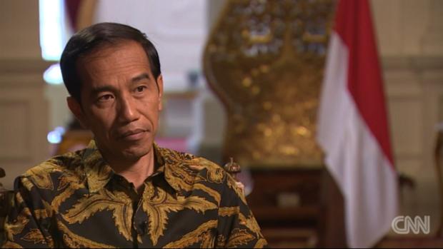 O presidente da Indonésia, Joko Widodo, em entrevista à rede americana CNN