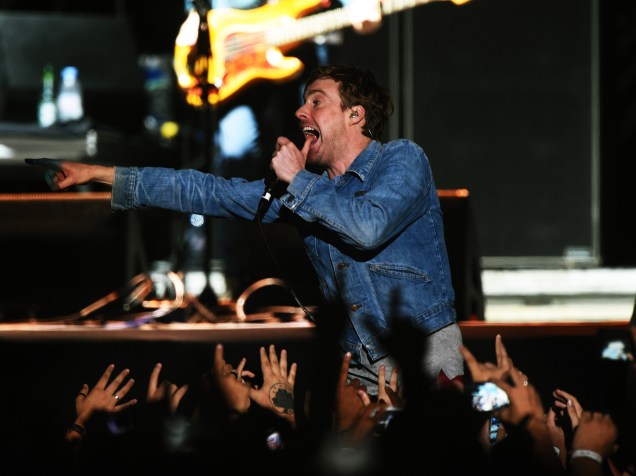 Ricky Wilson, vocalista da banda Kaiser Chiefs, durante apresentação no Morumbi em São Paulo