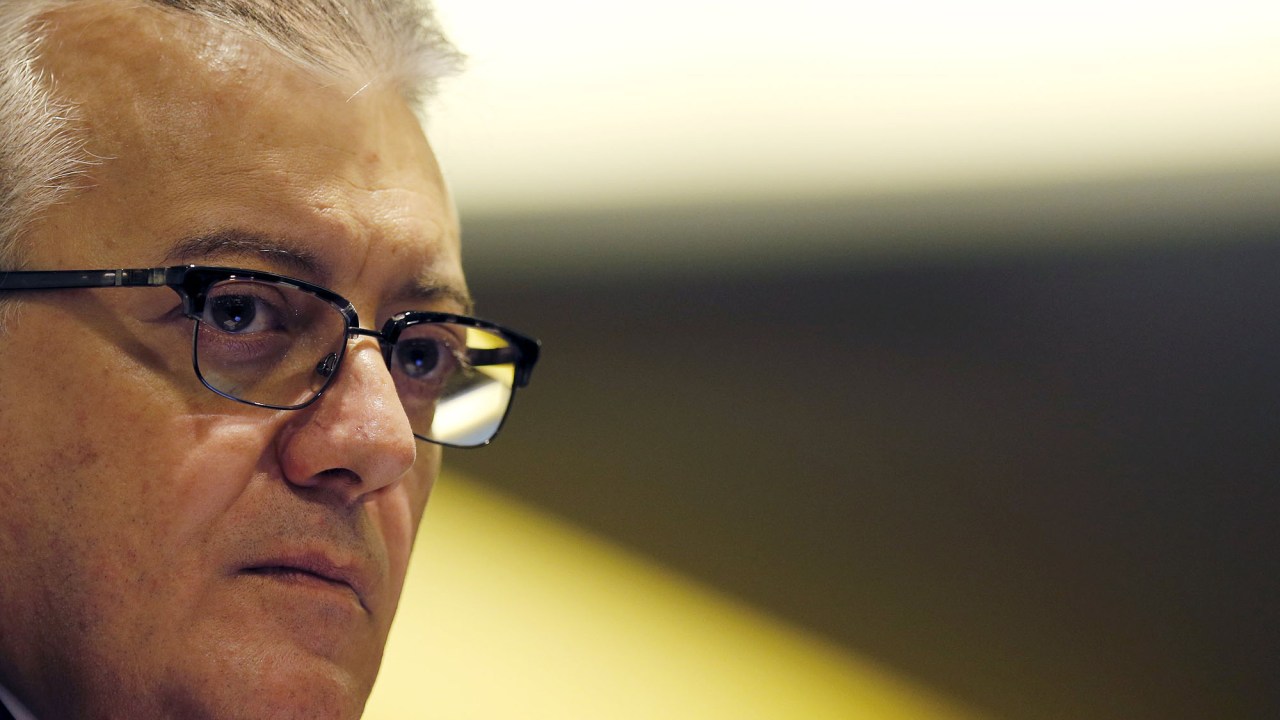 O presidente da Petrobras, Aldemir Bendine, concede coletiva no Rio de Janeiro