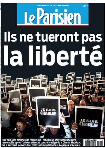 "Eles não vão matar a liberdade", diz manchete do jornal francês Le Parisien