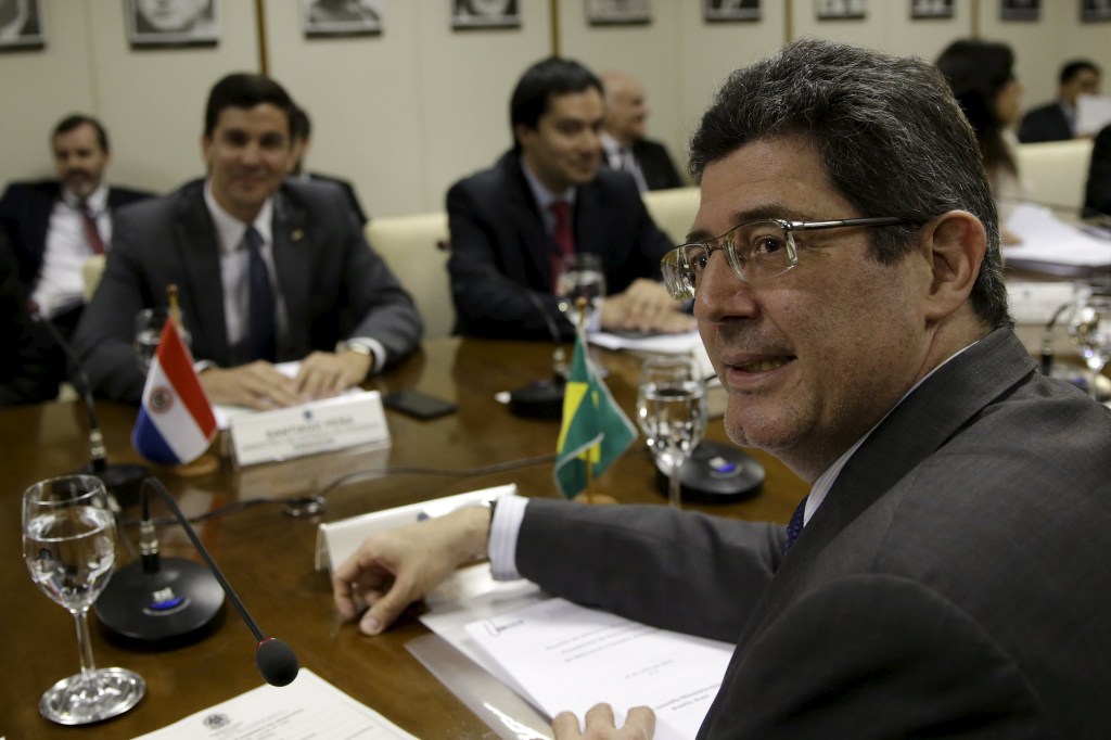 O ministro da Fazenda Joaquim Levy em encontro com ministros do Mercosul na quinta-feira, em Brasília