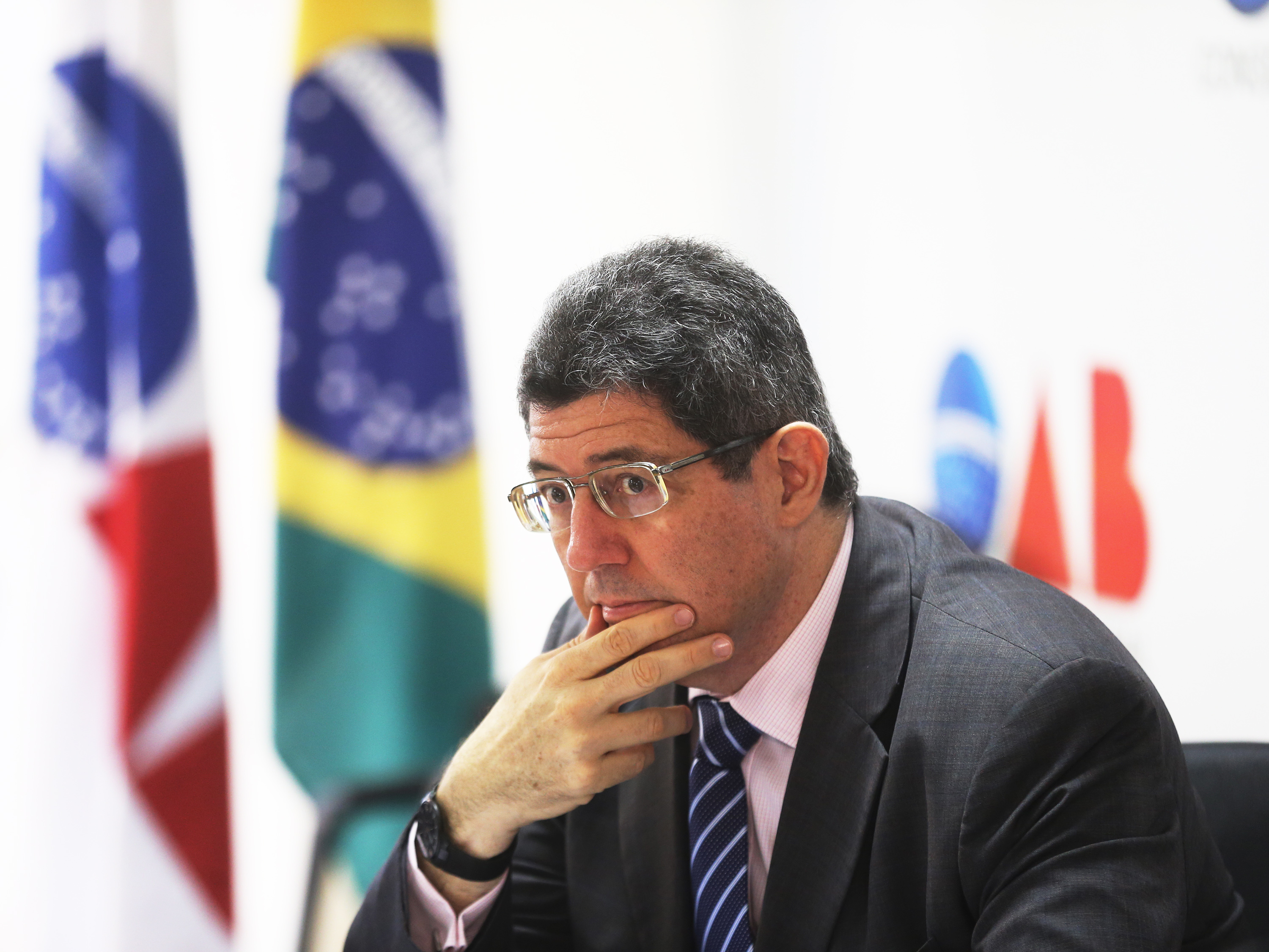 O ministro da Fazenda, Joaquim Levy, participa de fórum na OAB sobre segurança jurídica e de infraestrutura, nesta quarta-feira (23)