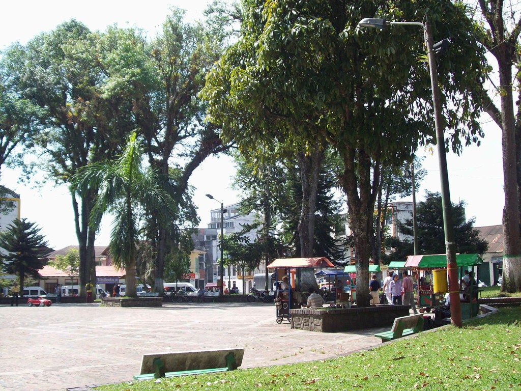 Parque no centro de Libano, município colombiano em Tolima