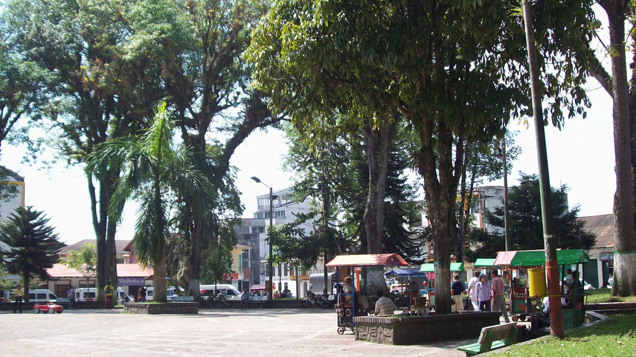 Parque no centro de Libano, município colombiano em Tolima