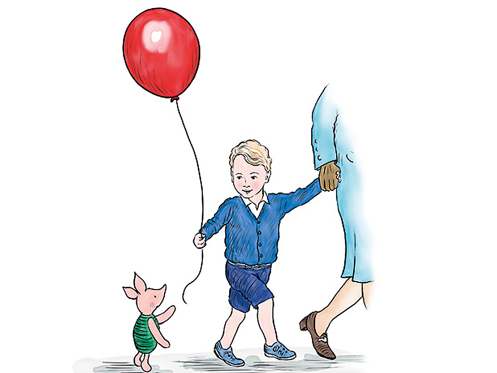 Ilustração do livro: 'Ursinho Pooh e o aniversário Real'