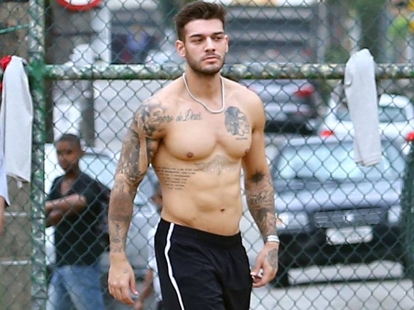 O cantor Lucas Lucco nas gravações de Malhação