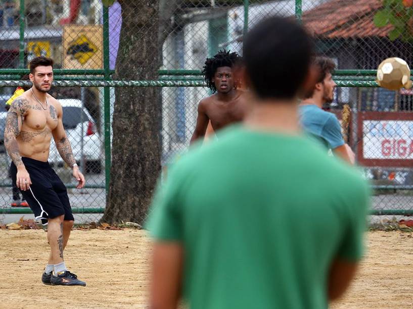 O cantor Lucas Lucco nas gravações de Malhação