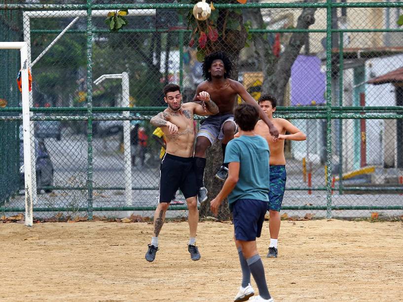 O cantor Lucas Lucco nas gravações de Malhação