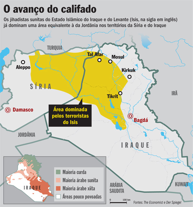 Mapa Estado Islâmico do Iraque e do Levante