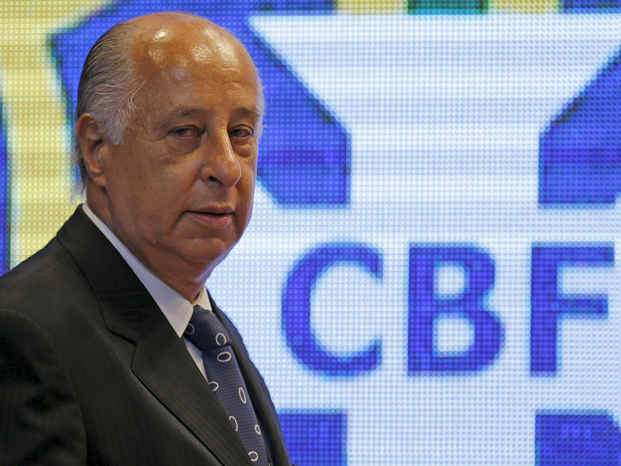 O presidente da CBF Marco Polo Del Nero, durante coletiva de imprensa do Rio de Janeiro