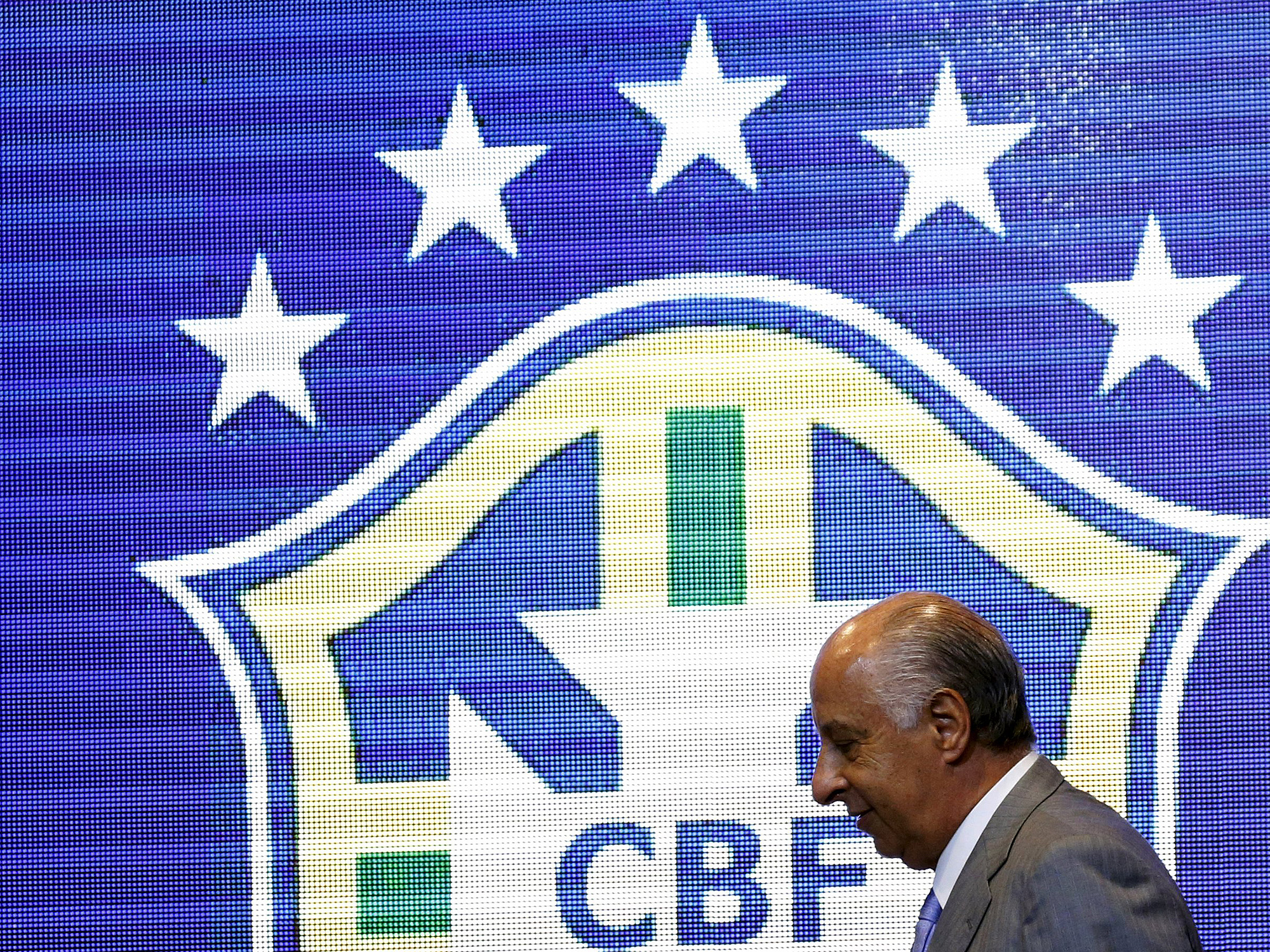 Marco Polo Del Nero durante a convocação da seleção brasileira para os primeiros jogos das eliminatórias para a Copa de 2018, na sede da CBF (Confederação Brasileira de Futebol), no Rio de Janeiro, nesta quinta-feira (17)