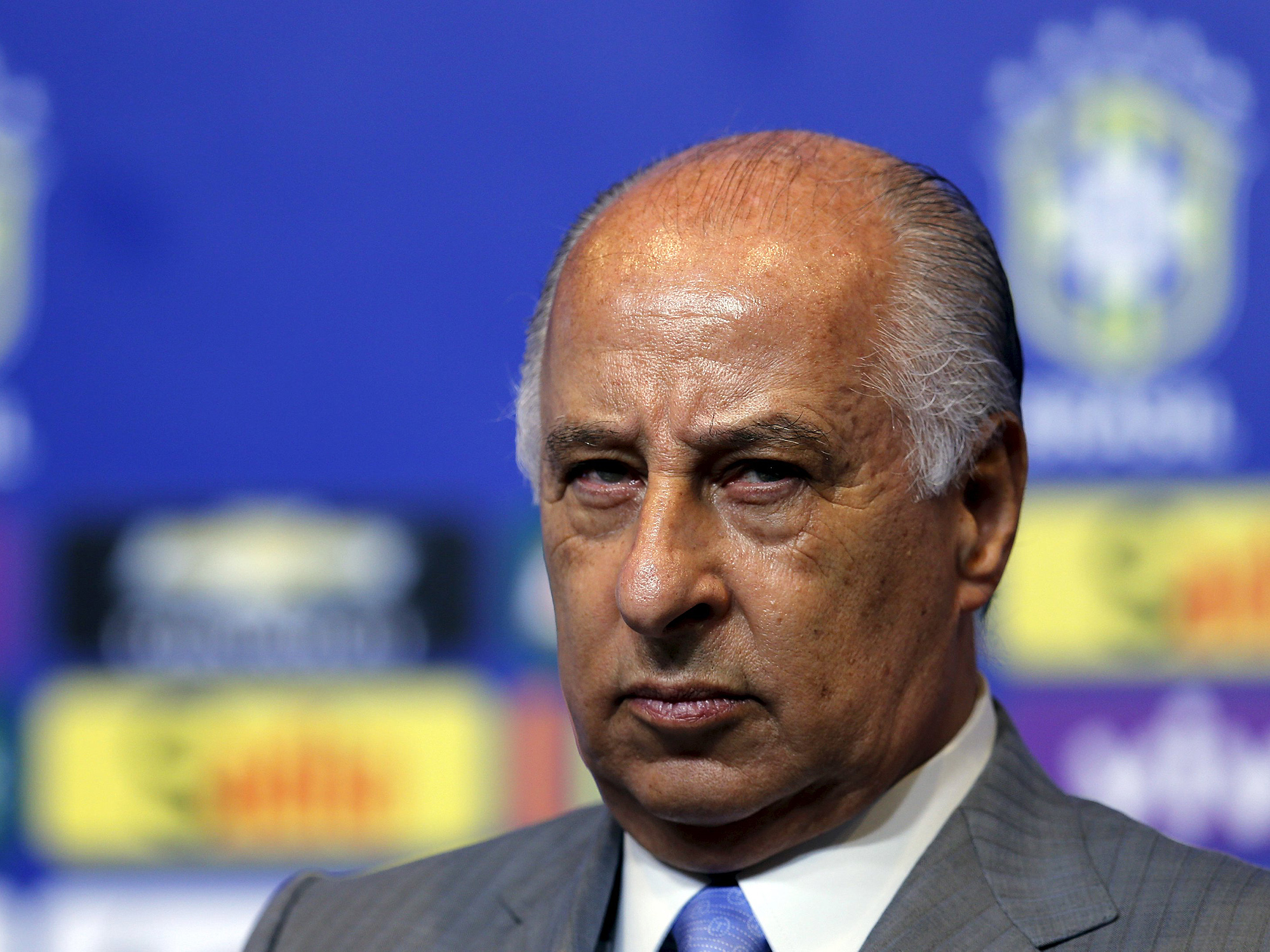 Marco Polo Del Nero durante a convocação da seleção brasileira para os primeiros jogos das eliminatórias para a Copa de 2018, na sede da CBF (Confederação Brasileira de Futebol), no Rio de Janeiro, nesta quinta-feira (17)