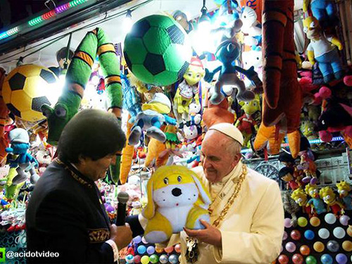 Presente de Evo Morales para o Papa vira meme pelas mídias sociais