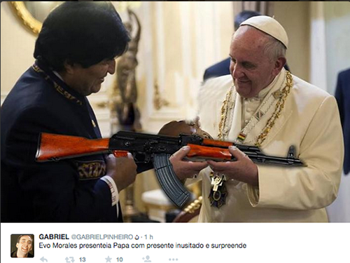 Papa Francisco recebe todo tipo de presente inusitado de Evo Morales