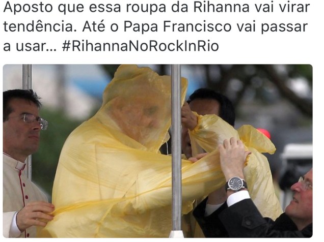 Papa copia look amarelão de Rihanna. Quem usou melhor?