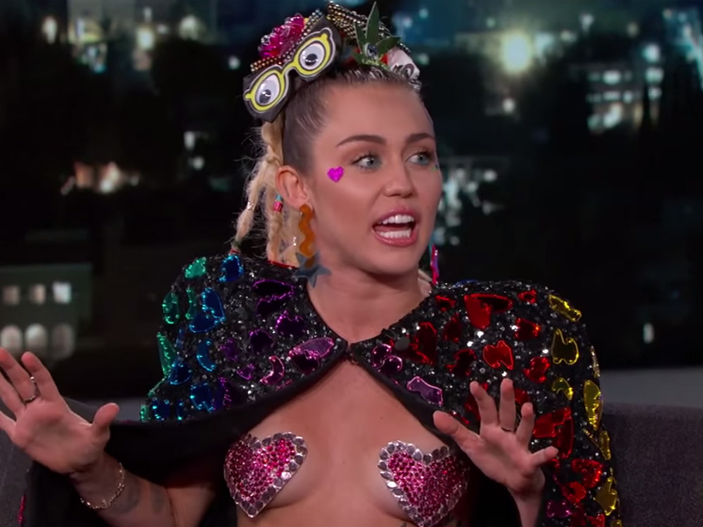 Miley Cyrus no programa 'Jimmy Kimmel Live', da rede americana ABC