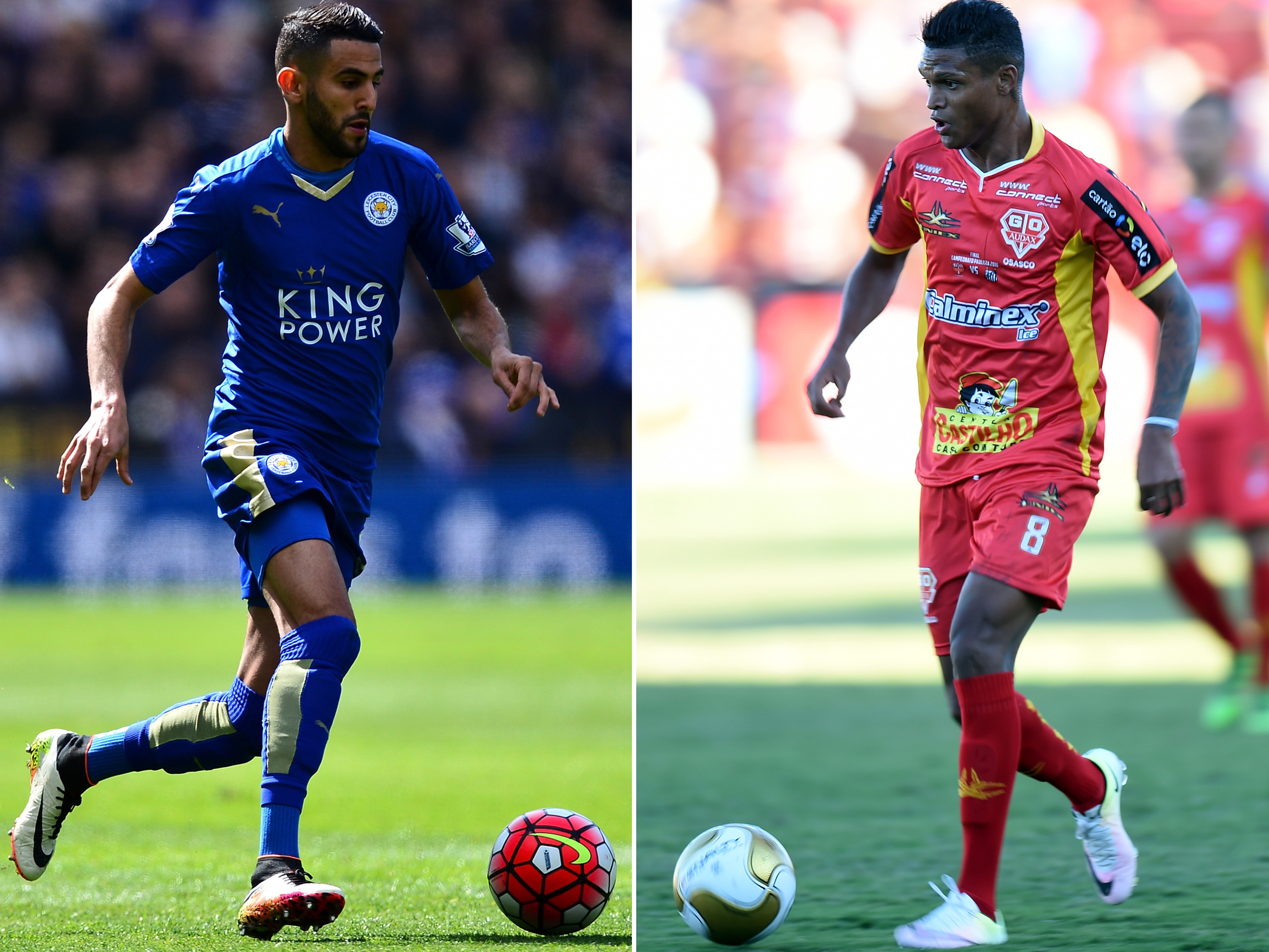 Ryad Mahrez do Leicester e Bruno Paulo do Audax