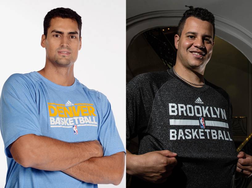 Felipe Eichenberger, auxiliar de preparação física do Denver Nuggets, e Alessandro Oliveira, fisioterapeuta do Brooklyn Nets