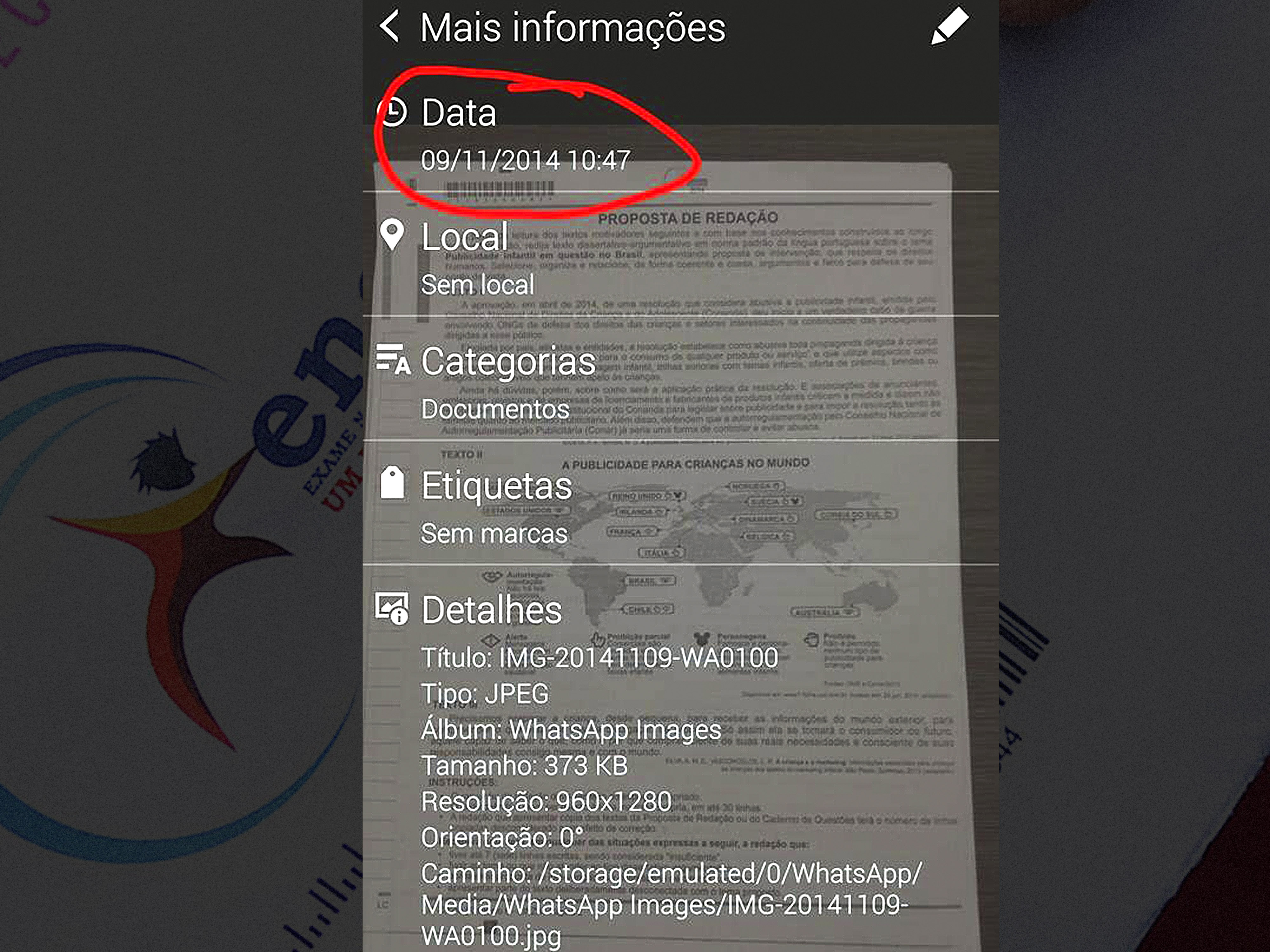 Suposta fraude ao Enem publicada no Facebook em novembro. PF ainda procura a origem do arquivo que circulou nas redes sociais