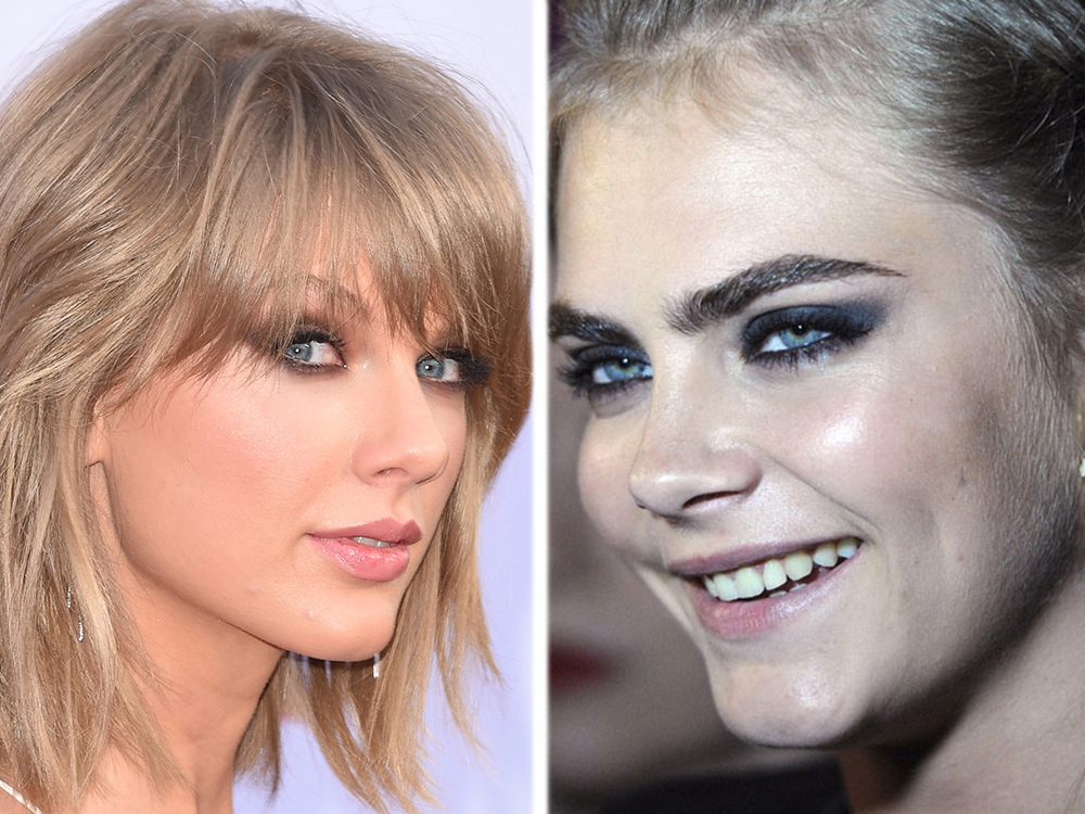A cantora Taylor Swift e a modelo Cara Delevigne